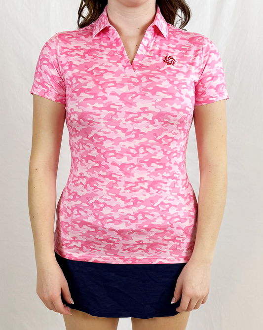 PINK CAMO WOMEN'S POLO